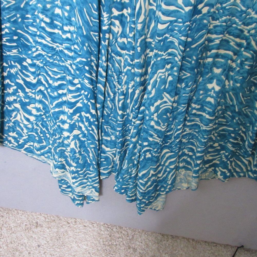 Sundance Maxi Dress Women 8 Teal Marbled Salma Asymmetrical Hem Flowy Beach - Picture 10 of 11